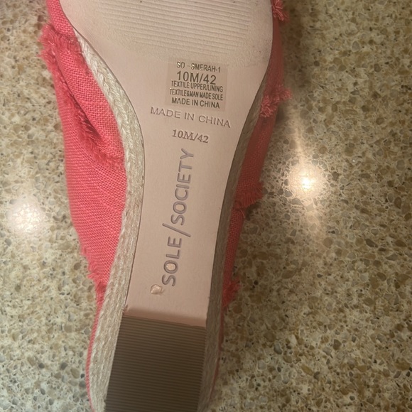 Sole Society Red Casual Bowknot Comfy Slip On Sandal Size 10 - Picture 6 of 7